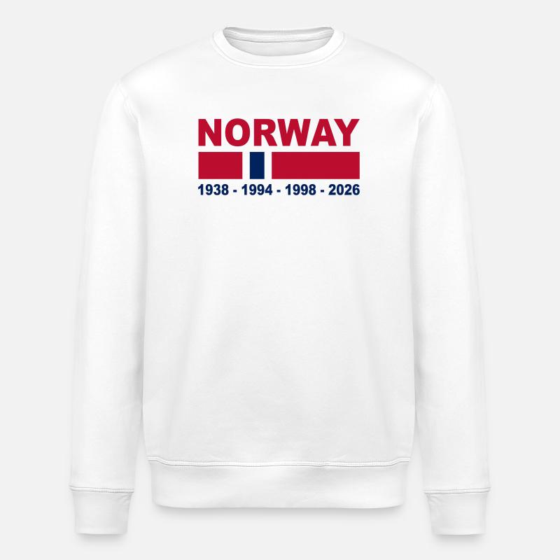 Norway fan - Stanley/Stella ROLLER Unisex Organic Sweatshirt - white