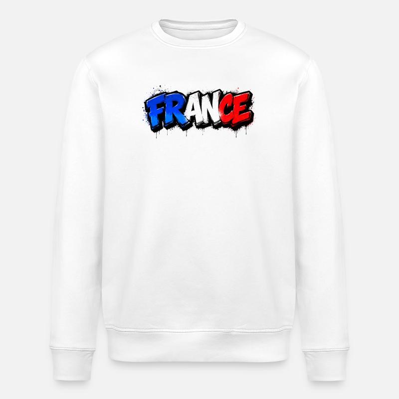 France Graffiti - Stanley/Stella Unisex Bio-Sweatshirt ROLLER - Weiß