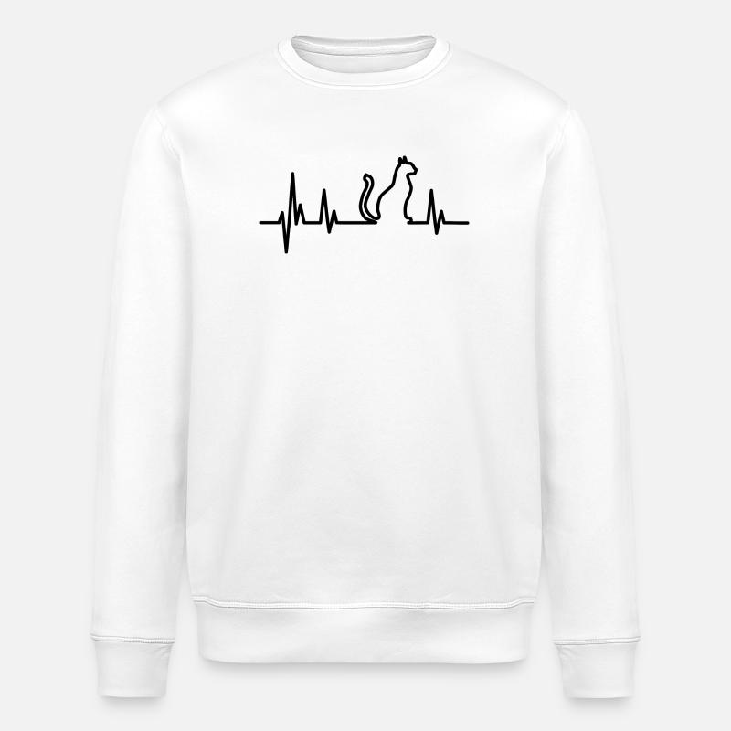 Cat kitten kitty black gift - Stanley/Stella ROLLER Unisex Organic Sweatshirt - white