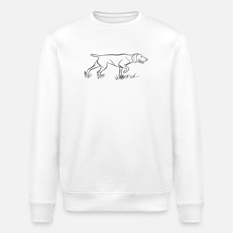 Braque de Weimar au-dessus - Sweat bio ROLLER Stanley/Stella Unisexe - blanc