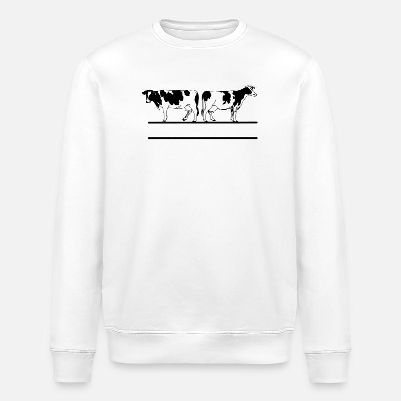 Monogramme de vache transparent - Sweat bio ROLLER Stanley/Stella Unisexe - blanc