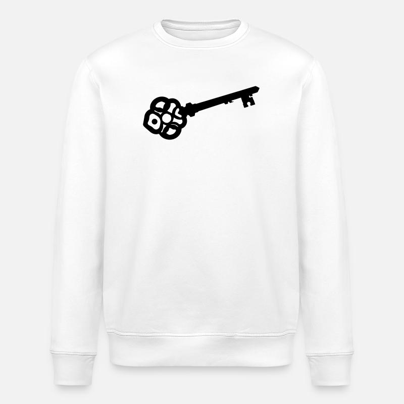 Silhouette de clé squelette ornée - Sweat bio ROLLER Stanley/Stella Unisexe - blanc