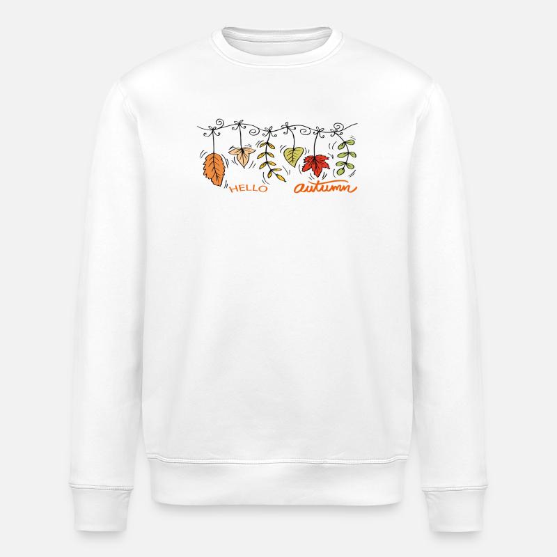Hello Autumn Herbstliche Blätter - Stanley/Stella Unisex Bio-Sweatshirt ROLLER - Weiß