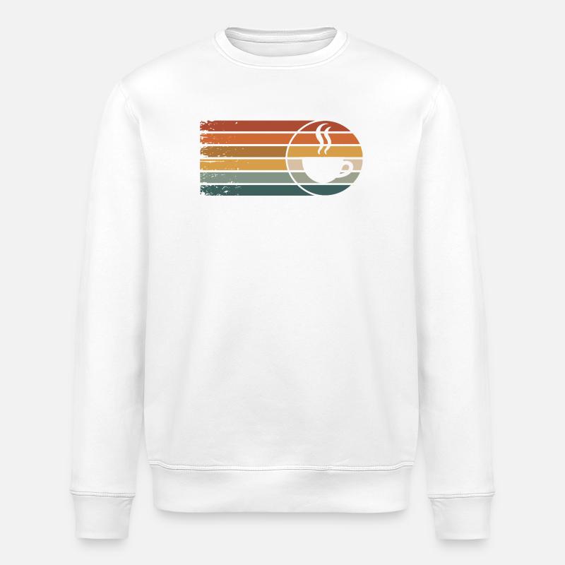 Kaffeetasse Sonnenuntergang Retro Kaffee - Stanley/Stella Unisex Bio-Sweatshirt ROLLER - Weiß