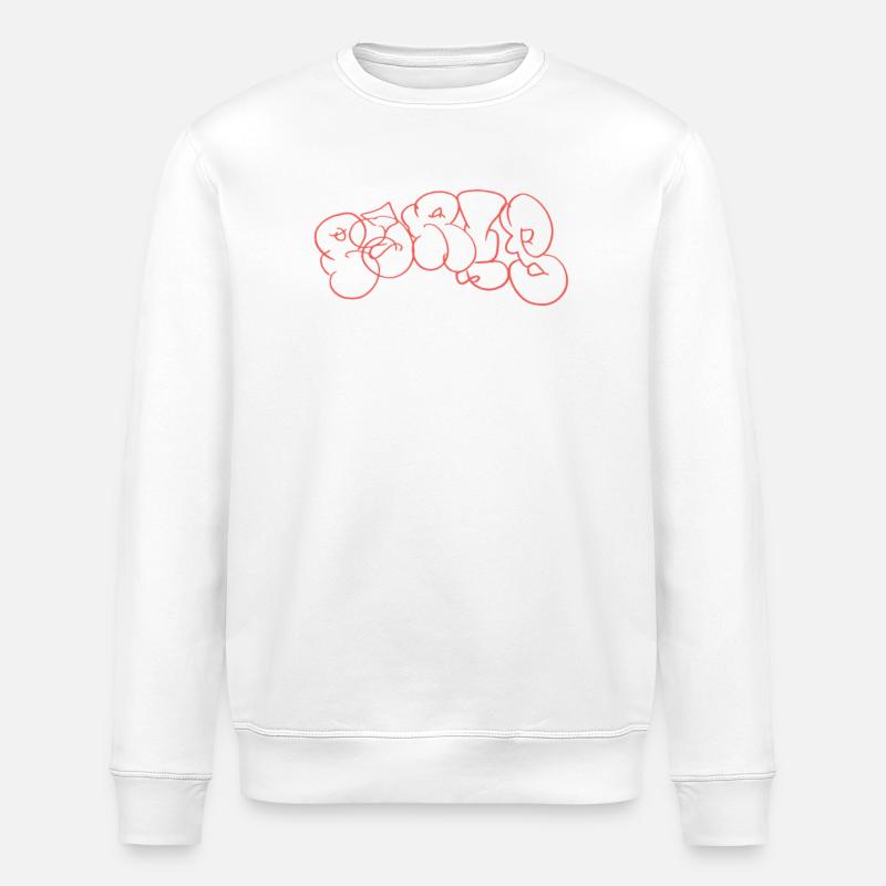 Rote Linienkunst Paris Graffiti - Stanley/Stella Unisex Bio-Sweatshirt ROLLER - Weiß
