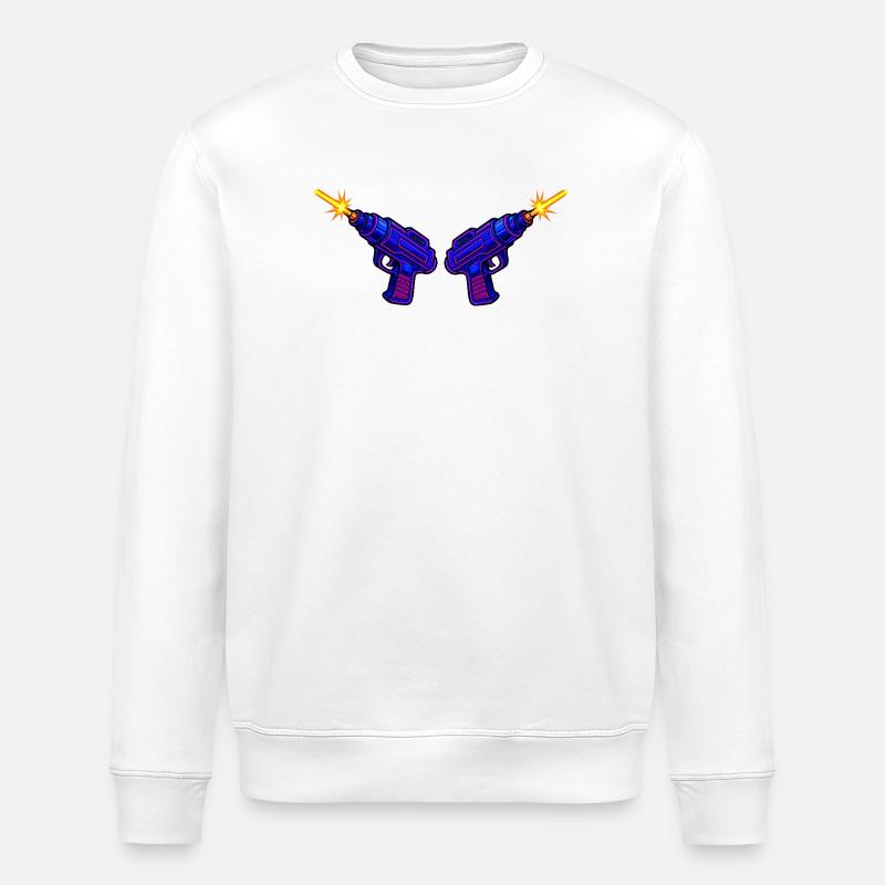 Cyber Pistole Laserkanone  - Stanley/Stella Unisex Bio-Sweatshirt ROLLER - Weiß