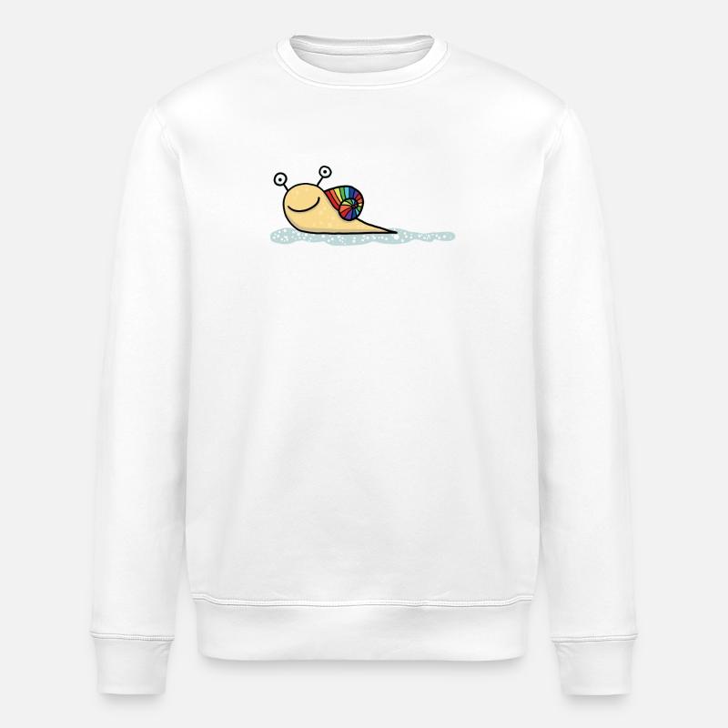 Regenbogenschnecke - Stanley/Stella Unisex Bio-Sweatshirt ROLLER - Weiß