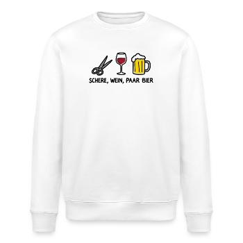 Schere Wein Paar Bier Lustiges Party Wortspiel - Stanley/Stella Unisex Bio-Sweatshirt ROLLER - Weiß - Vorne - Nik (191cm)