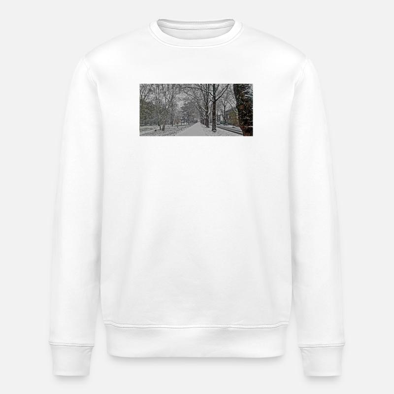 Winterallee im Schneefall - Stanley/Stella Unisex Bio-Sweatshirt ROLLER - Weiß