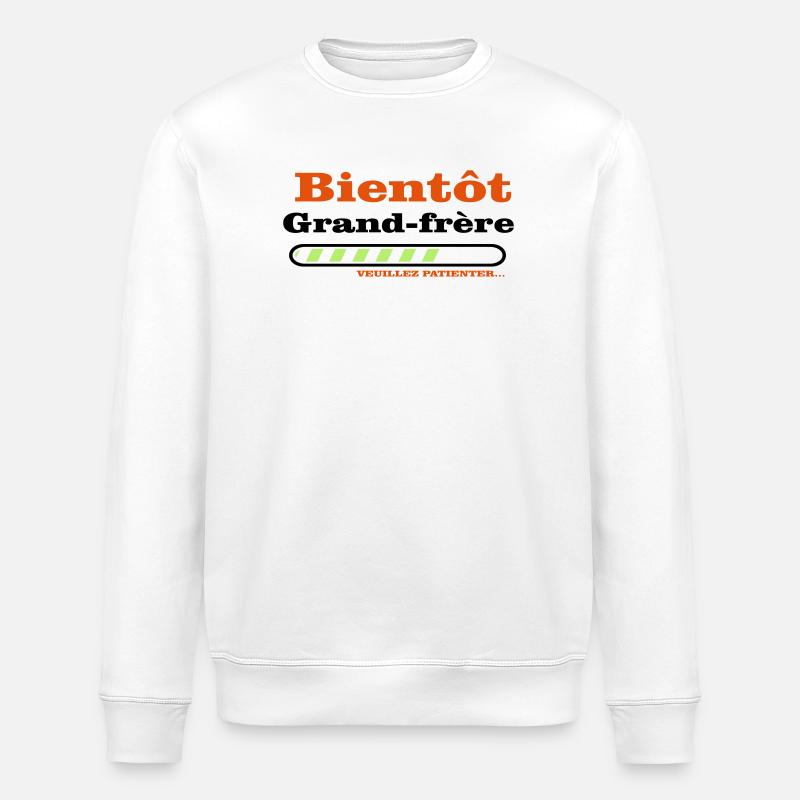 Bald ein großer Bruder - Stanley/Stella Unisex Bio-Sweatshirt ROLLER - Weiß