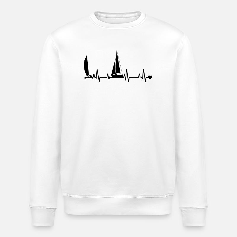 Sailboat - Stanley/Stella ROLLER Unisex Organic Sweatshirt - white