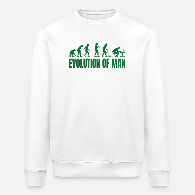 Evolution of Man Programmierer IT - Stanley/Stella Unisex Bio-Sweatshirt ROLLER - Weiß