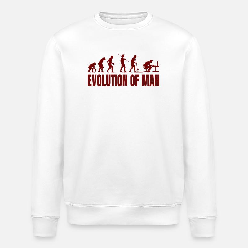 Computer PC Evolution Computer Scientist Programmer - Stanley/Stella ROLLER Unisex Organic Sweatshirt - white