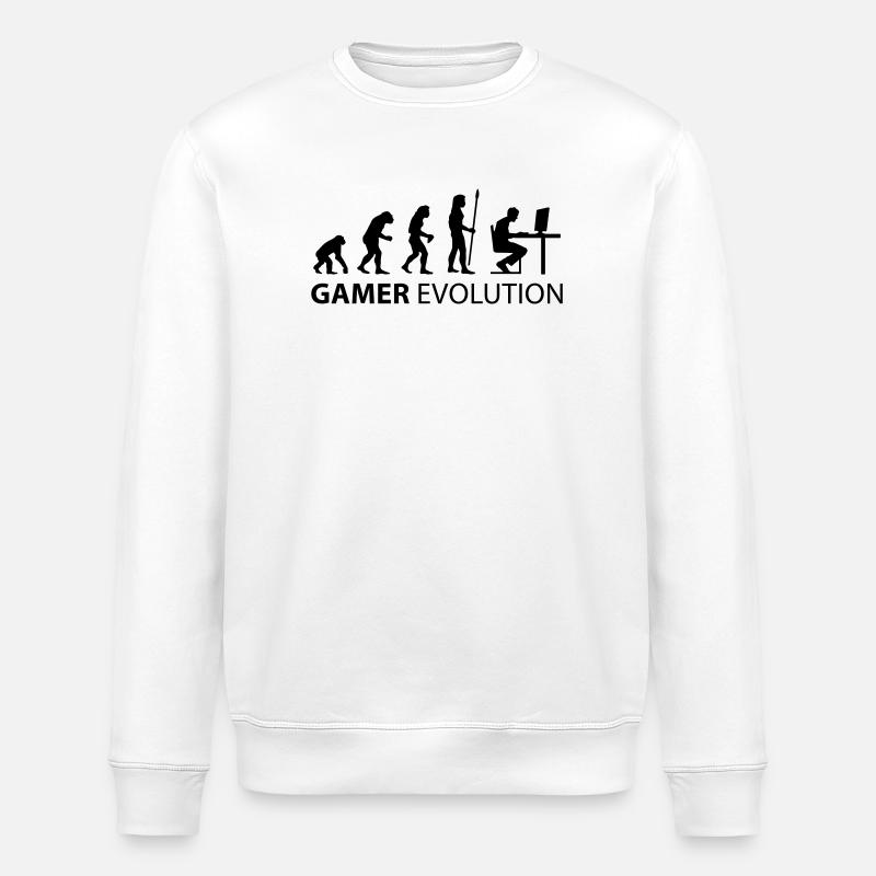 l'évolution de gamer - Sweat bio ROLLER Stanley/Stella Unisexe - blanc