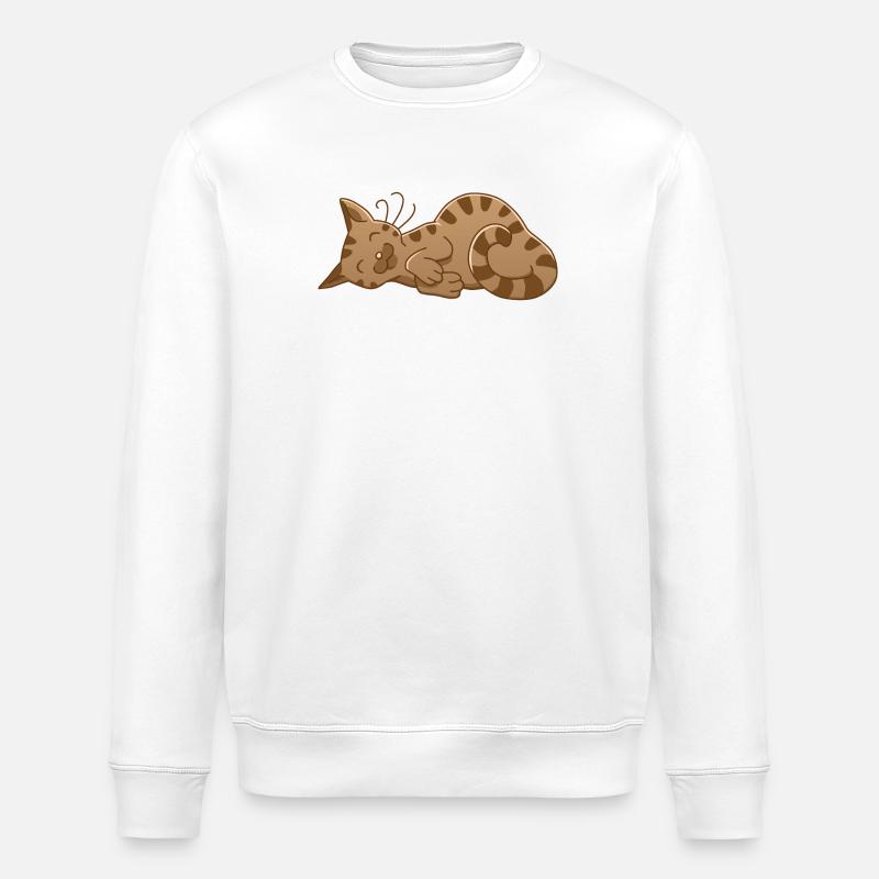 sleeping cat - Stanley/Stella Unisex Bio-Sweatshirt ROLLER - Weiß