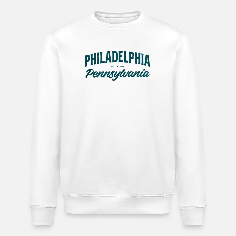 Philadelphia Script Pennsylvanie - Sweat bio ROLLER Stanley/Stella Unisexe - blanc