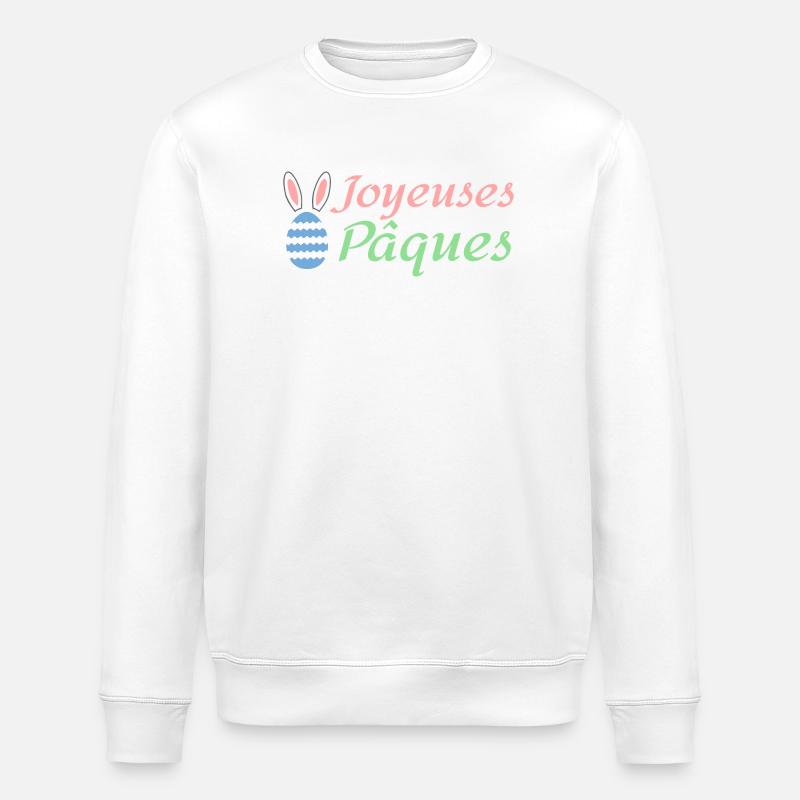 Joyeuses Pâques - Sweat bio ROLLER Stanley/Stella Unisexe - blanc