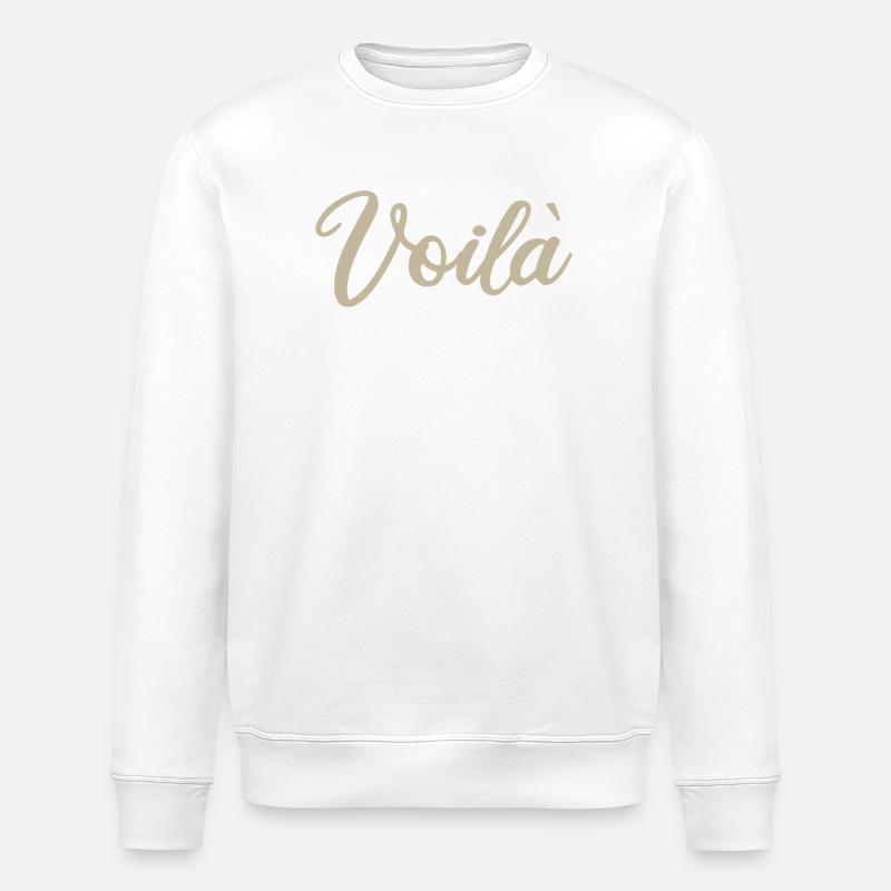 Voila Handlettered Script Design - Stanley/Stella Unisex Bio-Sweatshirt ROLLER - Weiß