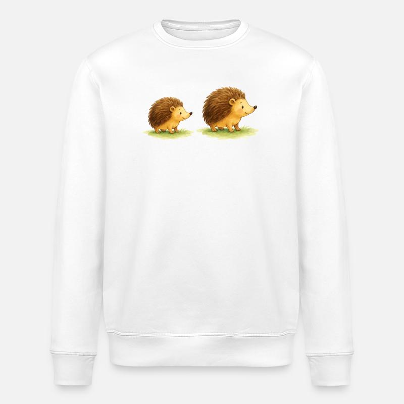 Cute hedgehogs for children's clothes - Stanley/Stella ROLLER Unisex Organic Sweatshirt - white