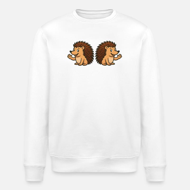 Niedliche Igel  Comic - Stanley/Stella Unisex Bio-Sweatshirt ROLLER - Weiß
