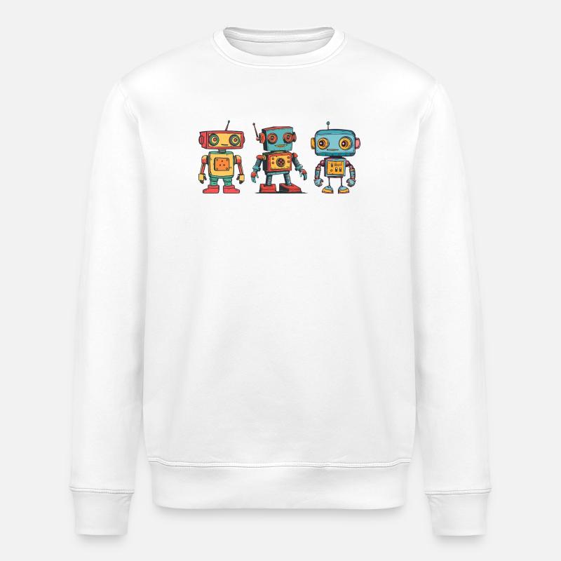Illustration de robot rétro nostalgique - Sweat bio ROLLER Stanley/Stella Unisexe - blanc