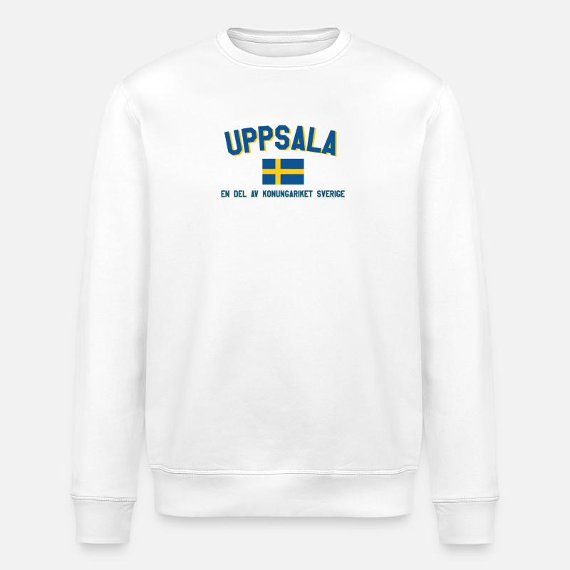 Logo d’Uppsala avec drapeau - Sweat bio ROLLER Stanley/Stella Unisexe - blanc