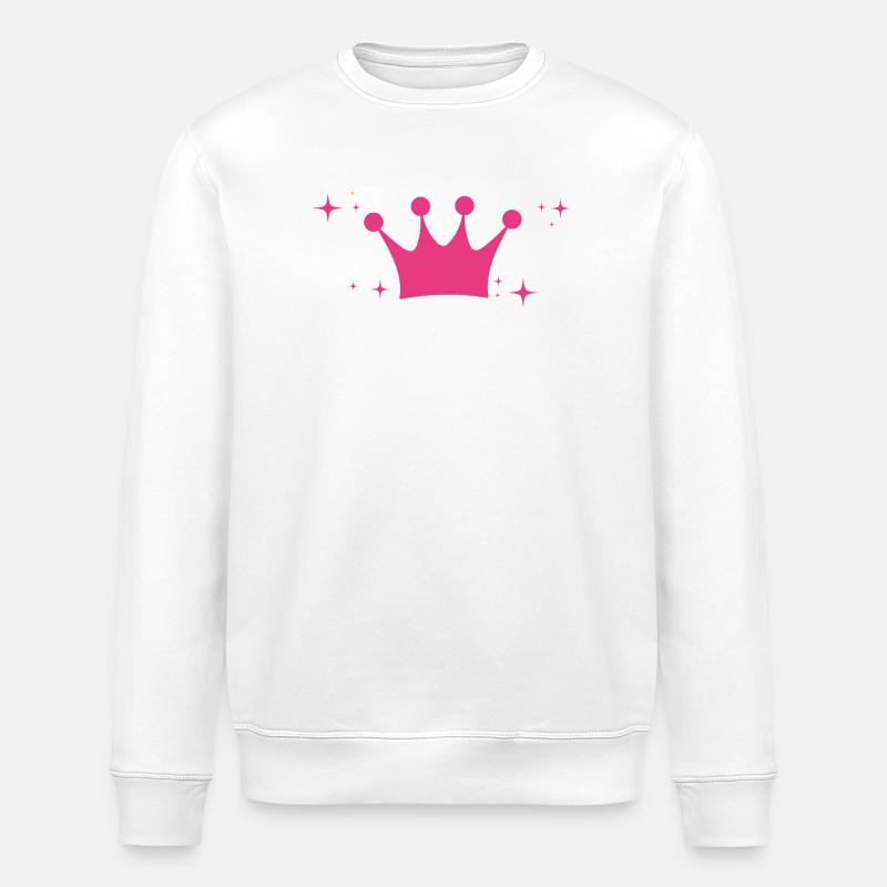 Crown - Gift Idea - Stars - Stanley/Stella ROLLER Unisex Organic Sweatshirt - white