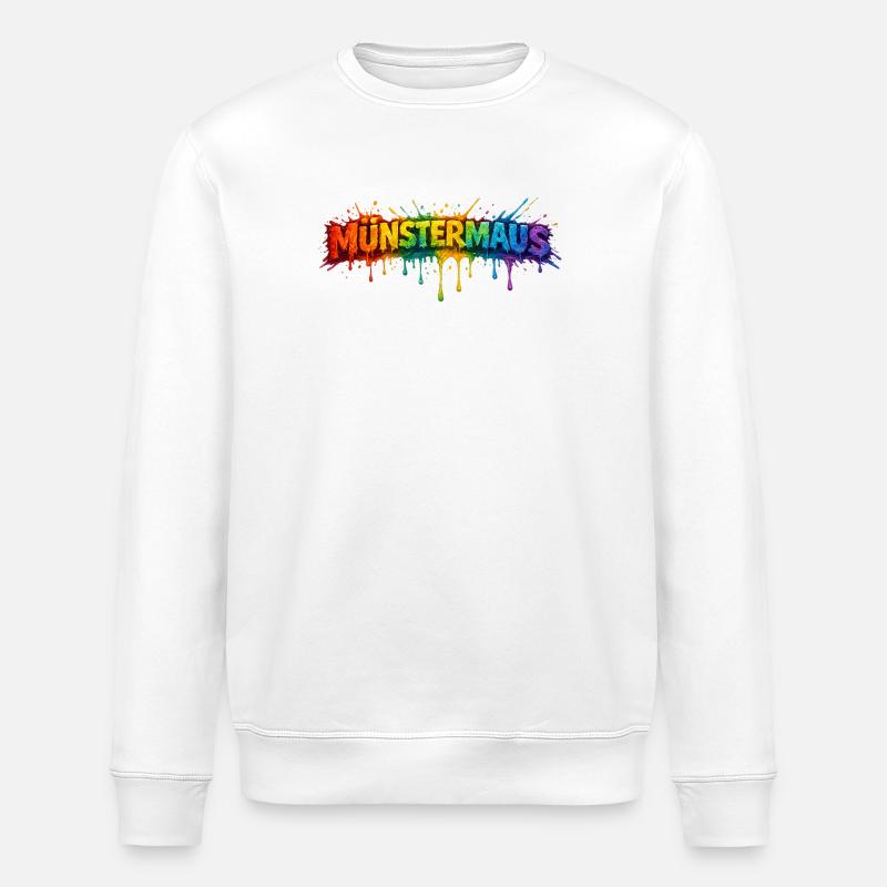 MünsterMaus Farbensplash - Stanley/Stella Unisex Bio-Sweatshirt ROLLER - Weiß