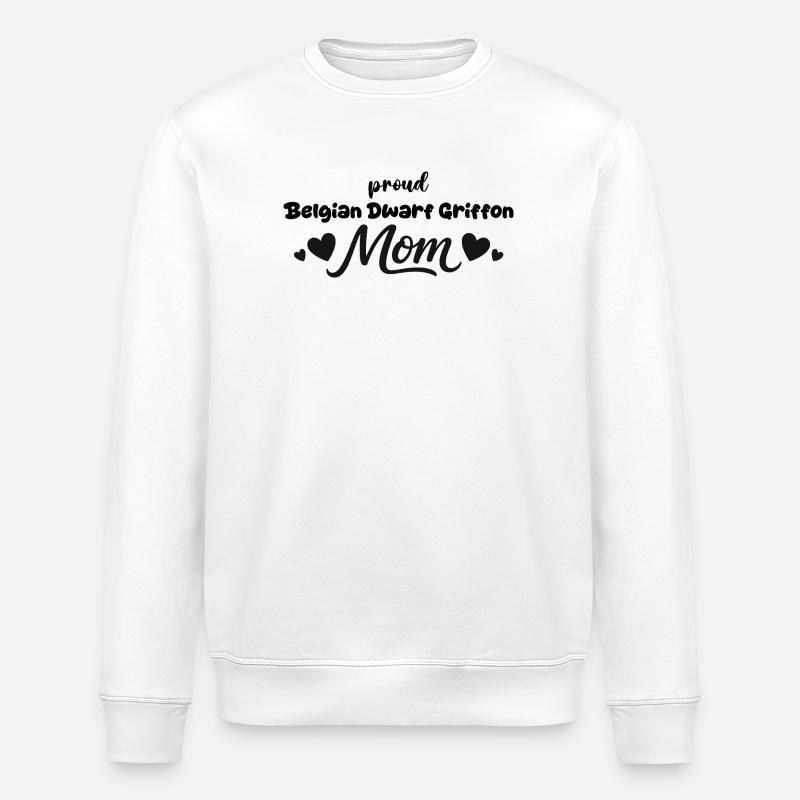 Stolze Griffon Mutter, Belgischer Zwerggriffon - Stanley/Stella Unisex Bio-Sweatshirt ROLLER - Weiß