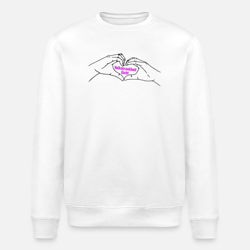 Herz Symbol Gicht - Stanley/Stella Unisex Bio-Sweatshirt ROLLER - Weiß