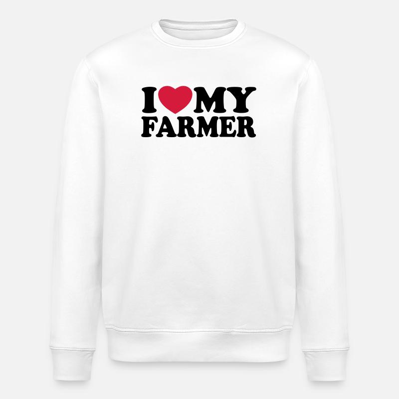 I love my farmer - Sweat bio ROLLER Stanley/Stella Unisexe - blanc