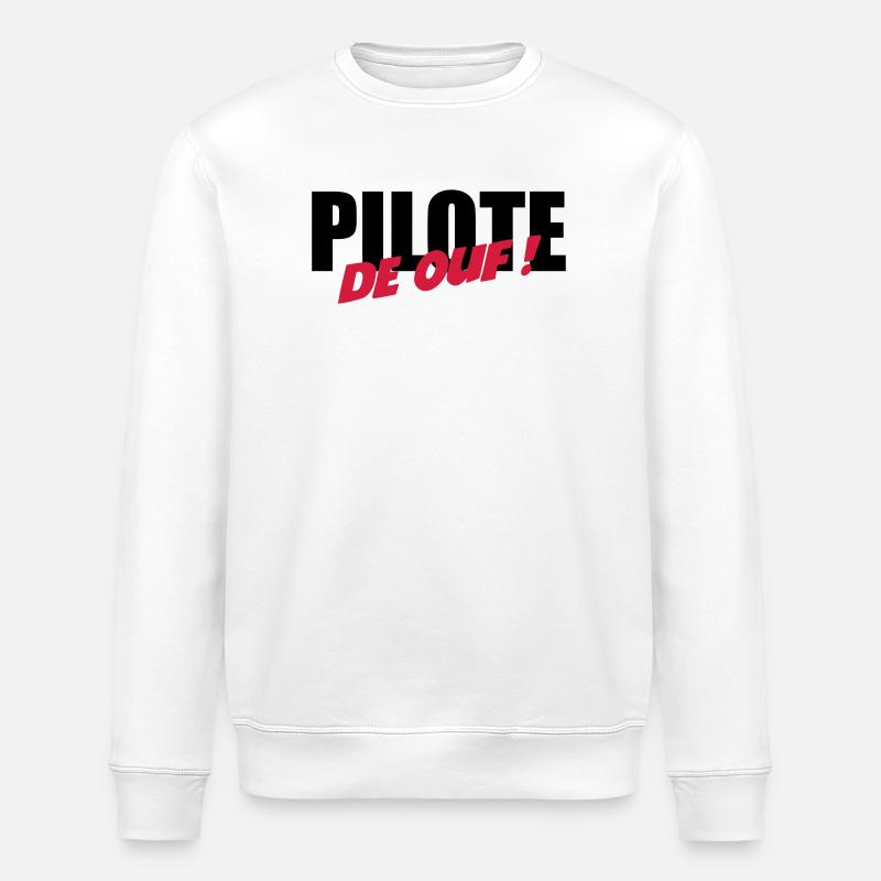 Pilote de ouf ! - Sweat bio ROLLER Stanley/Stella Unisexe - blanc