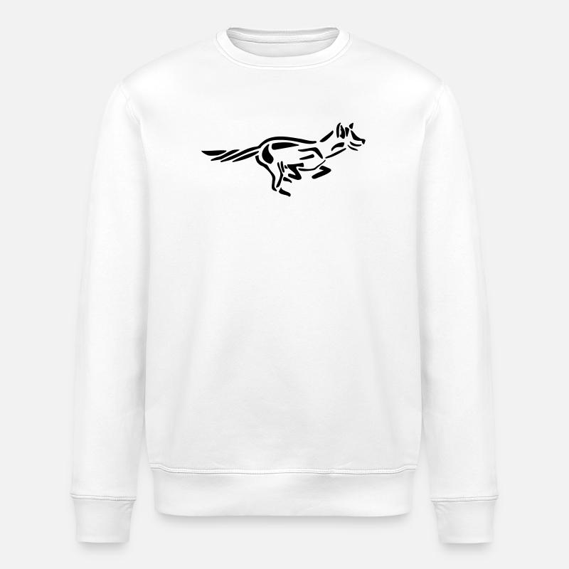 Running fox - Stanley/Stella ROLLER Unisex Organic Sweatshirt - white