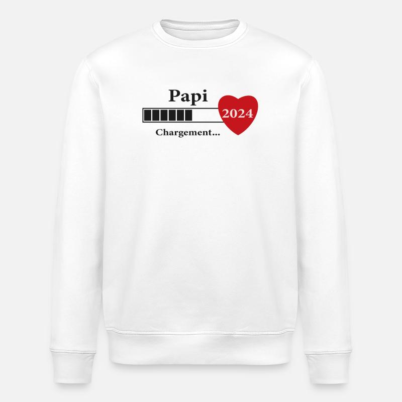 papi - futur papi chargement - Sweat bio ROLLER Stanley/Stella Unisexe - blanc