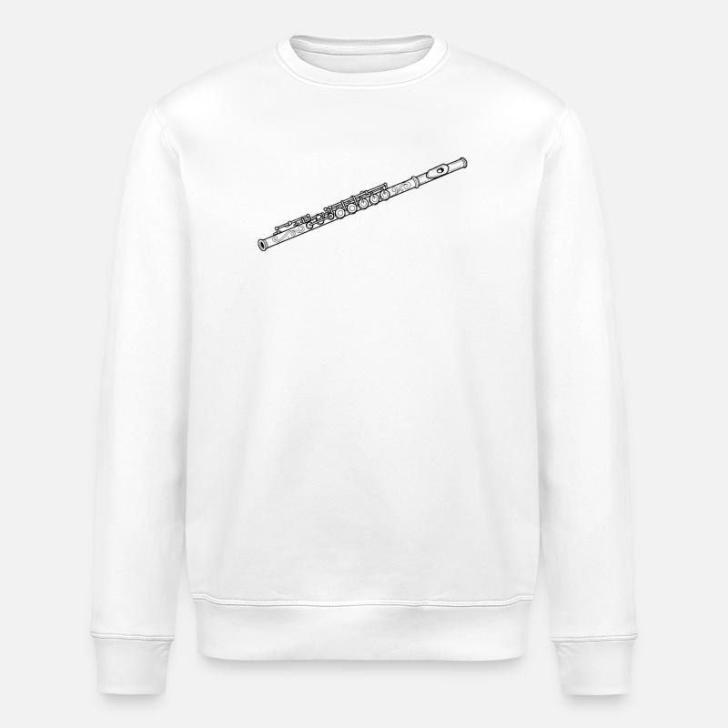 Ornament Flöte Floraldekor - Stanley/Stella Unisex Bio-Sweatshirt ROLLER - Weiß