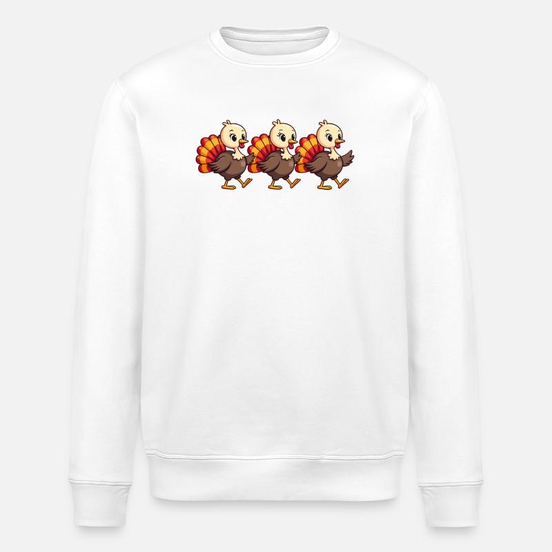 Bébé dinde de Thanksgiving - Sweat bio ROLLER Stanley/Stella Unisexe - blanc