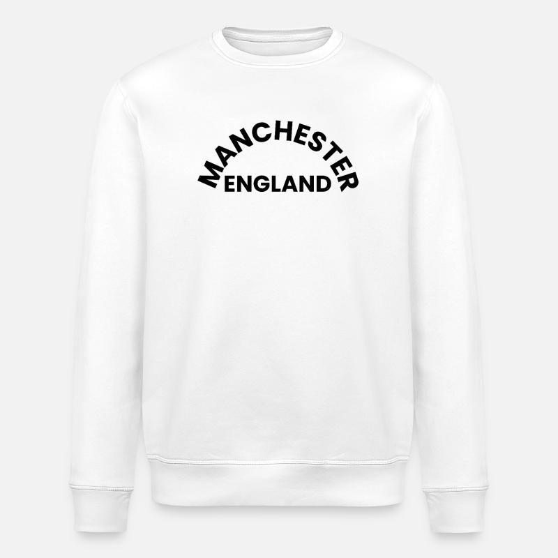 Manchester England Rundwappen - Stanley/Stella Unisex Bio-Sweatshirt ROLLER - Weiß