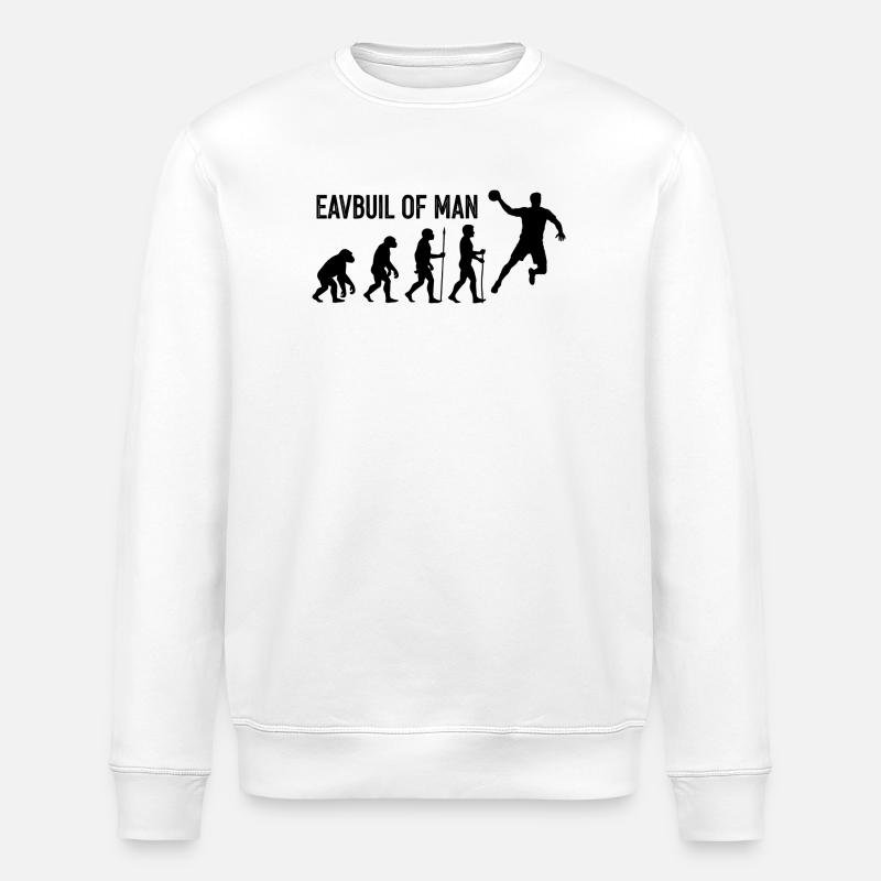 Evolution des Menschen Sprung - Stanley/Stella Unisex Bio-Sweatshirt ROLLER - Weiß