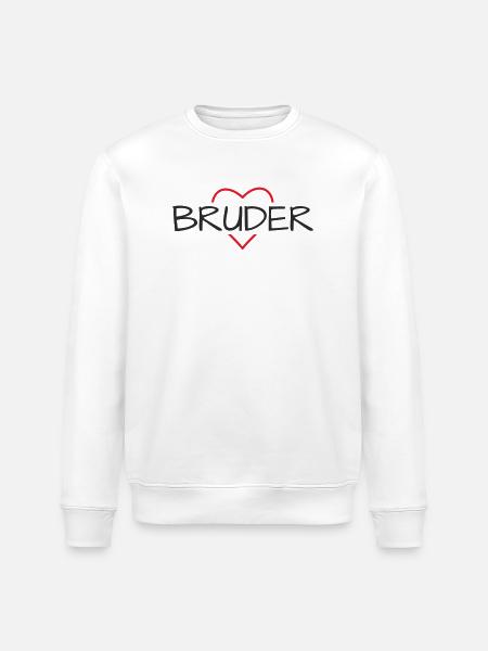 Brother Heart Gift Birthday - Stanley/Stella ROLLER Unisex Organic Sweatshirt - white