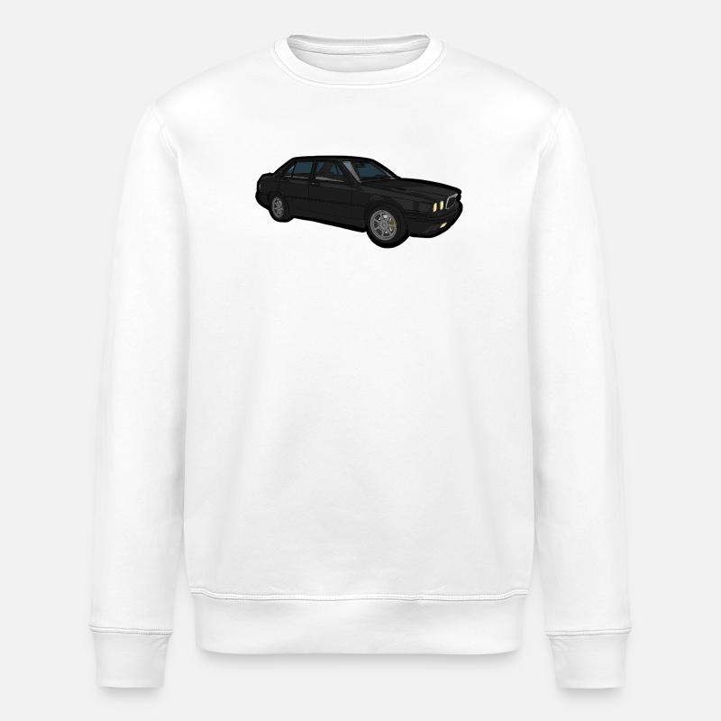 Schwarzer Oldtimer Sedan - Stanley/Stella Unisex Bio-Sweatshirt ROLLER - Weiß