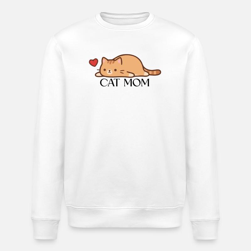CAT MOM - Stanley/Stella Unisex Bio-Sweatshirt ROLLER - Weiß