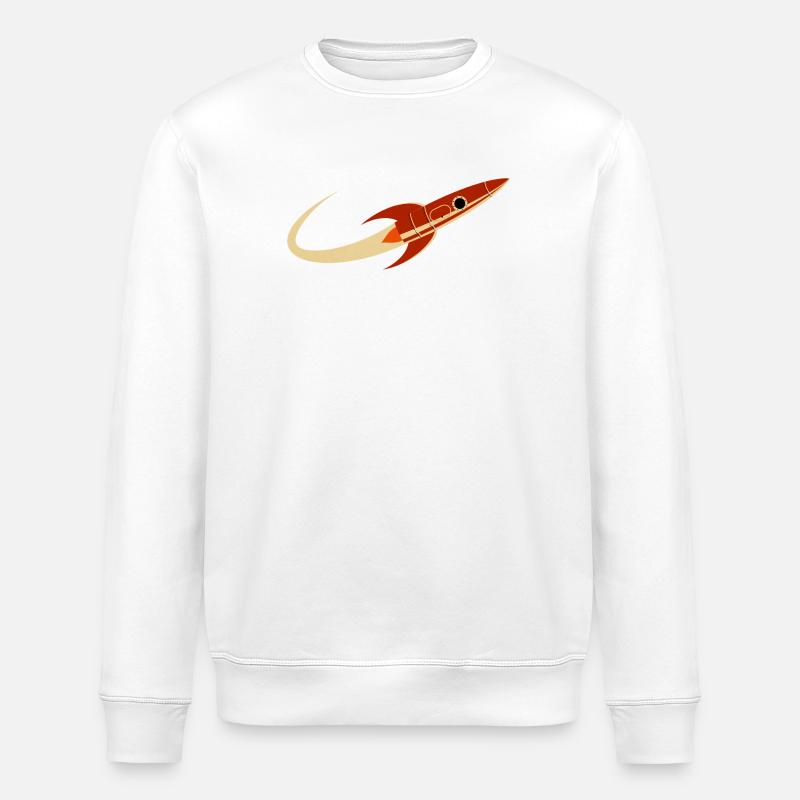Rote Weltraumrakete - Stanley/Stella Unisex Bio-Sweatshirt ROLLER - Weiß