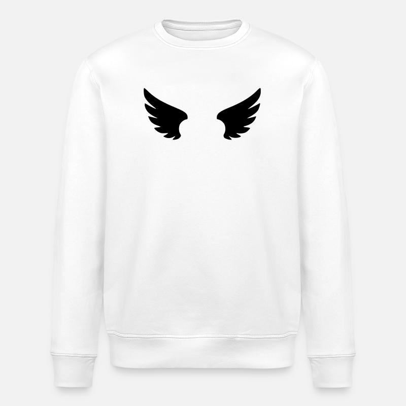 Engel Piktogramm | Schutzengel & Glaube Symbol - Stanley/Stella Unisex Bio-Sweatshirt ROLLER - Weiß