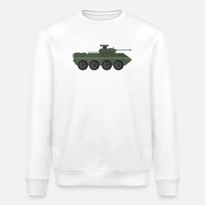 Char militaire - Sweat bio ROLLER Stanley/Stella Unisexe - blanc