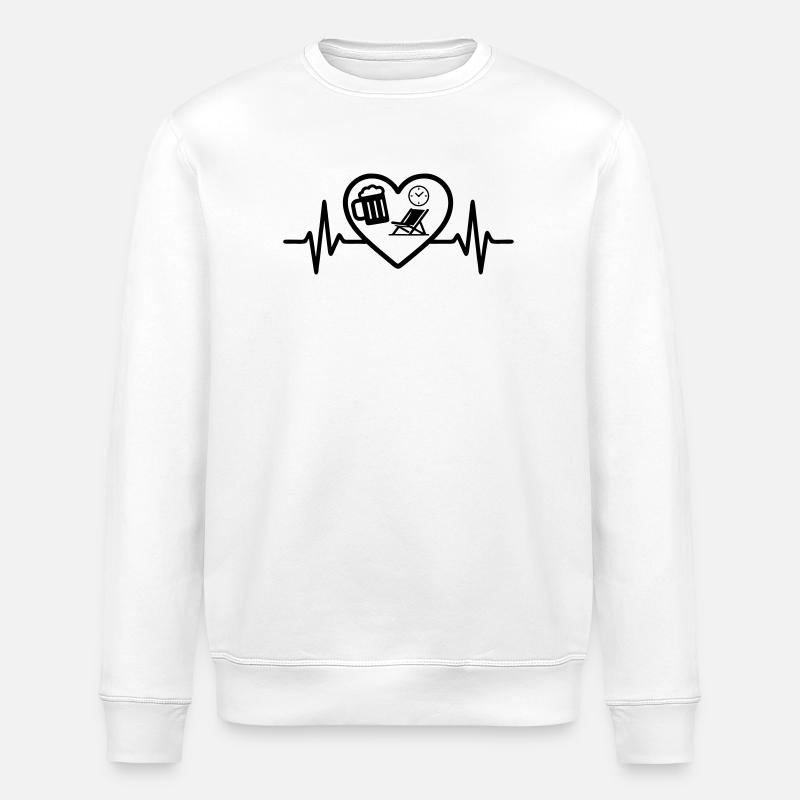 Humour de pension Heart Beer - Sweat bio ROLLER Stanley/Stella Unisexe - blanc