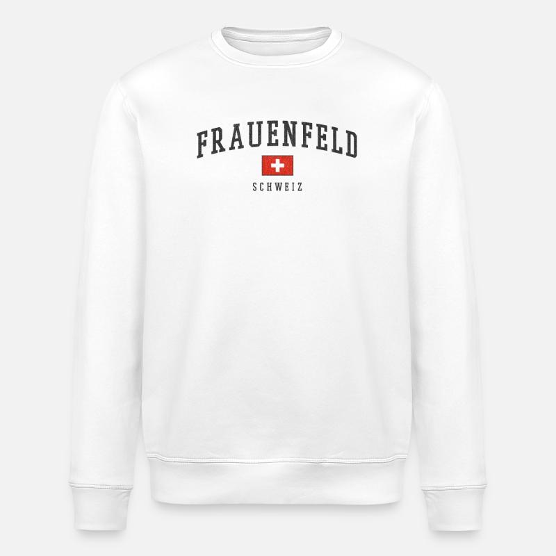 Frauenfeld Schweizer Flagge - Stanley/Stella Unisex Bio-Sweatshirt ROLLER - Weiß