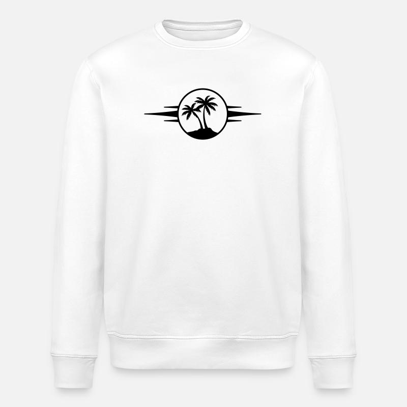 Icône du palmier de l’île - Sweat bio ROLLER Stanley/Stella Unisexe - blanc