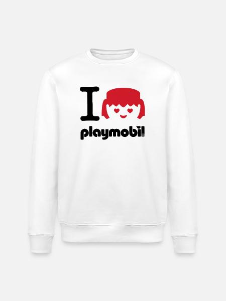 Playmobil I Love Playmobil In Red - Stanley/Stella ROLLER Unisex Organic Sweatshirt - white