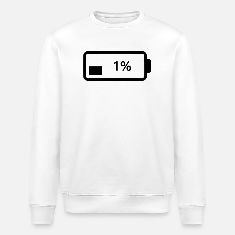 Battery symbol charge level 1% - Stanley/Stella ROLLER Unisex Organic Sweatshirt - white