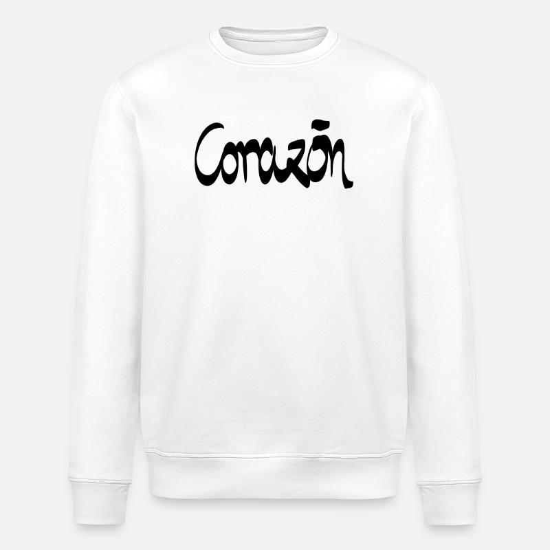corazon heart - Stanley/Stella ROLLER Unisex Organic Sweatshirt - white